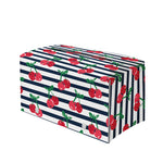 Cherry Striped Pattern Print Leather Tissue Box Cover