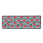 Cherry Striped Pattern Print Long Kitchen Mat