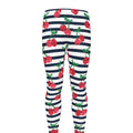 Cherry Striped Pattern Print Men's Leggings