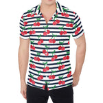 Cherry Striped Pattern Print Men's Shirt