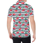 Cherry Striped Pattern Print Men's Shirt