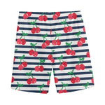 Cherry Striped Pattern Print Men's Sports Shorts