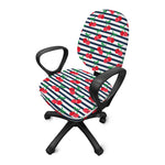 Cherry Striped Pattern Print Office Chair Cover