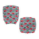 Cherry Striped Pattern Print Office Chair Cover