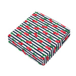 Cherry Striped Pattern Print Outdoor Seat Cushion Cover
