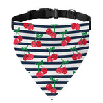 Cherry Striped Pattern Print Over The Collar Dog Bandana