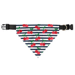 Cherry Striped Pattern Print Over The Collar Dog Bandana