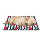 Cherry Striped Pattern Print Pet Cooling Mat Cover
