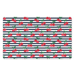 Cherry Striped Pattern Print Polyester Doormat