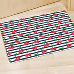 Cherry Striped Pattern Print Polyester Doormat