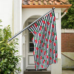Cherry Striped Pattern Print Polyester Flag