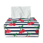 Cherry Striped Pattern Print Rectangle Tissue Box Cover