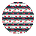 Cherry Striped Pattern Print Round Blanket