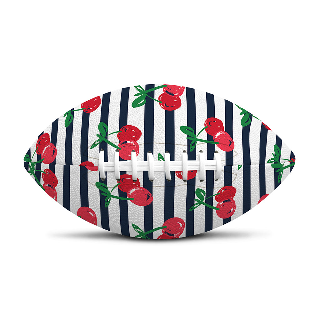 Cherry Striped Pattern Print Rugby Ball