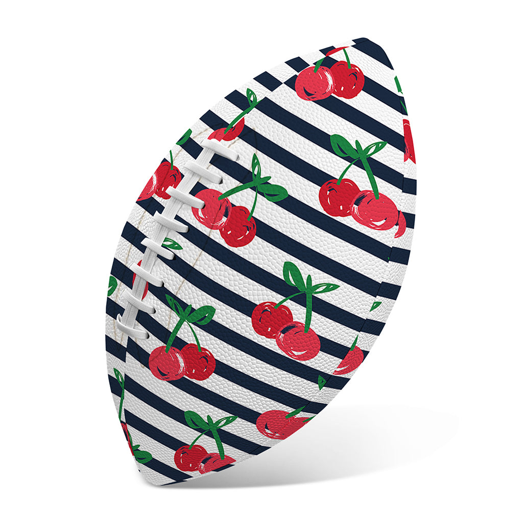 Cherry Striped Pattern Print Rugby Ball