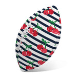 Cherry Striped Pattern Print Rugby Ball