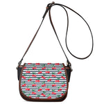 Cherry Striped Pattern Print Saddle Bag