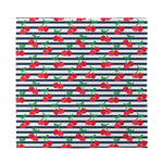 Cherry Striped Pattern Print Silk Bandana