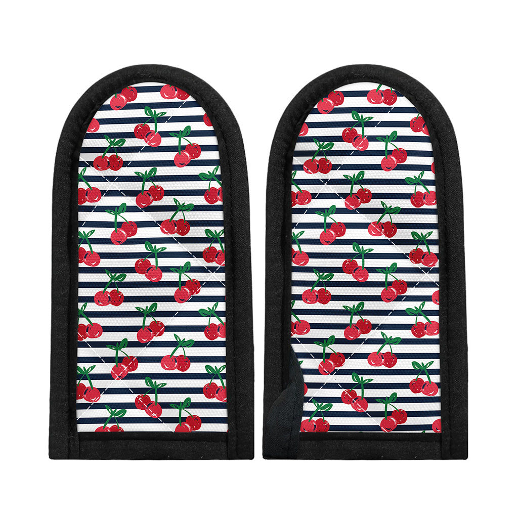 Cherry Striped Pattern Print Skillet Handle Cover
