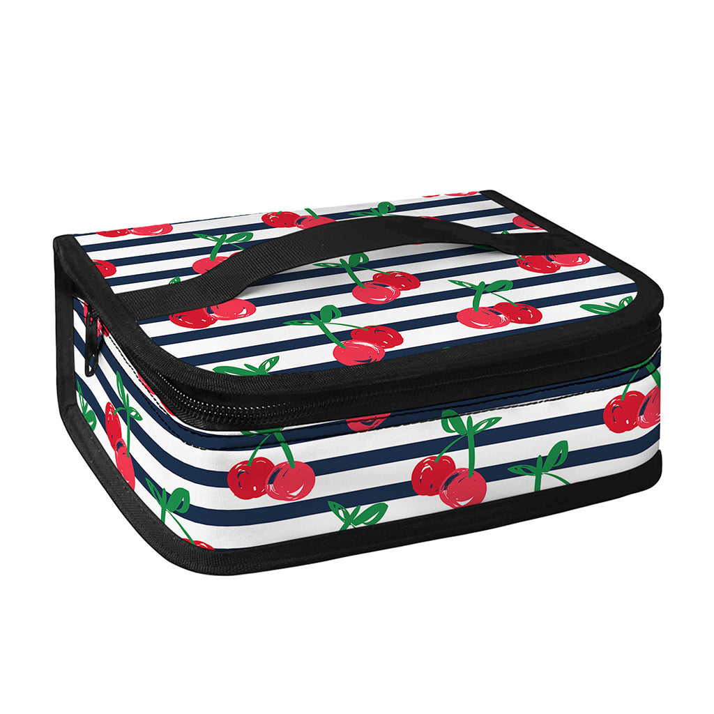 Cherry Striped Pattern Print Small Lunch Bag