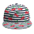 Cherry Striped Pattern Print Snapback Cap