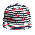 Cherry Striped Pattern Print Snapback Cap