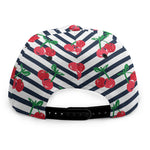 Cherry Striped Pattern Print Snapback Cap
