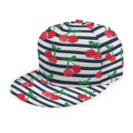 Cherry Striped Pattern Print Snapback Cap