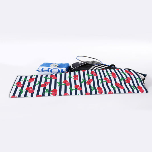 Cherry Striped Pattern Print Sports Towel