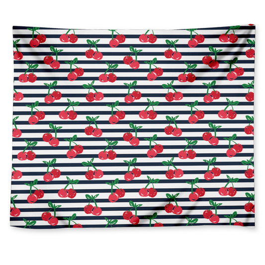 Cherry Striped Pattern Print Tapestry