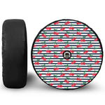Cherry Striped Pattern Print Tire Cover With Camera Hole