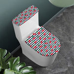Cherry Striped Pattern Print Toilet Lid And Tank Cover Set