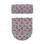 Cherry Striped Pattern Print Toilet Lid And Tank Cover Set