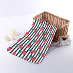 Cherry Striped Pattern Print Towel