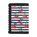 Cherry Striped Pattern Print Trifold Wallet