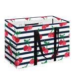 Cherry Striped Pattern Print Utility Tote Bag