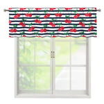 Cherry Striped Pattern Print Window Valance