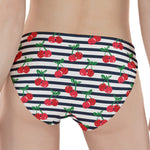 Cherry Striped Pattern Print Women's Panties