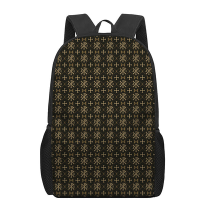 Chi Rho Orthodox Pattern Print 17 Inch Backpack
