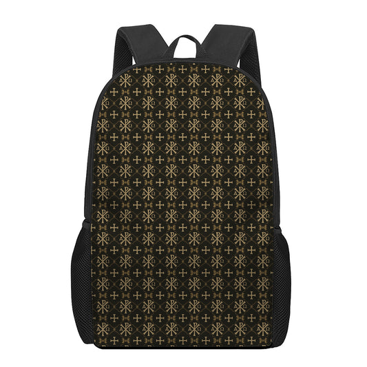 Chi Rho Orthodox Pattern Print 17 Inch Backpack