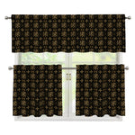 Chi Rho Orthodox Pattern Print 3 Piece Kitchen Curtains