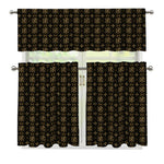 Chi Rho Orthodox Pattern Print 3 Piece Kitchen Curtains