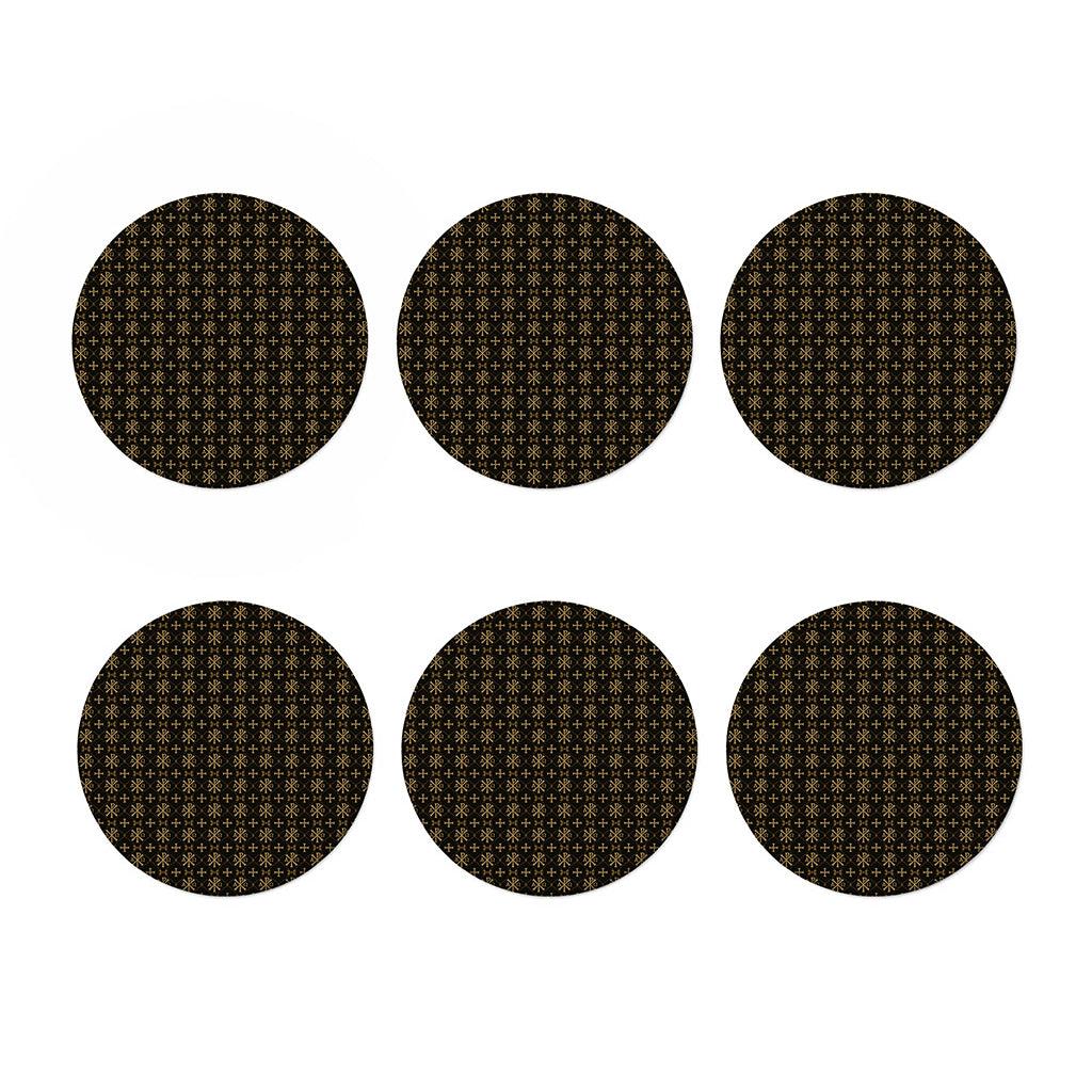 Chi Rho Orthodox Pattern Print Coaster Set
