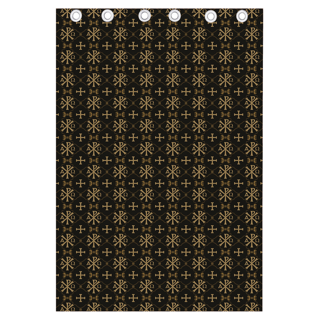 Chi Rho Orthodox Pattern Print Curtain