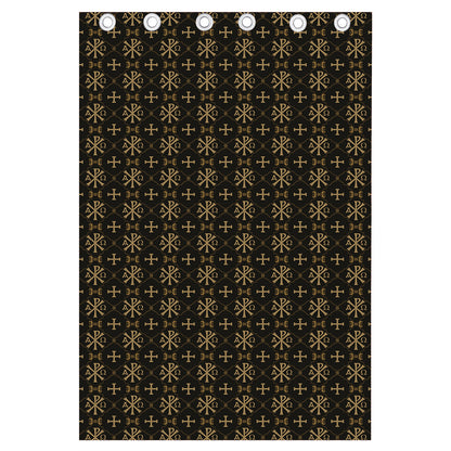 Chi Rho Orthodox Pattern Print Curtain