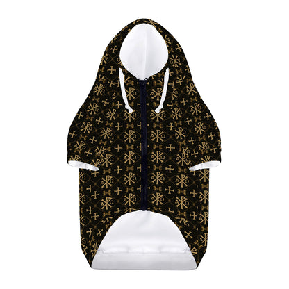 Chi Rho Orthodox Pattern Print Dog Zip Up Hoodie