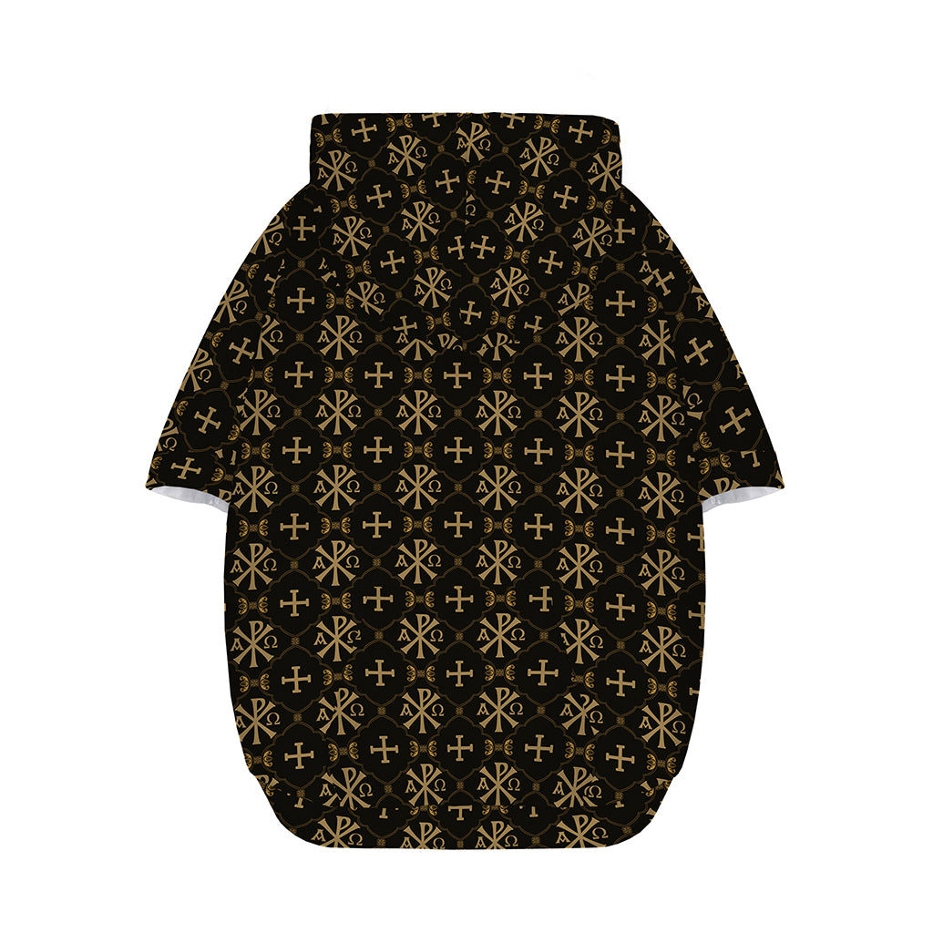 Chi Rho Orthodox Pattern Print Dog Zip Up Hoodie