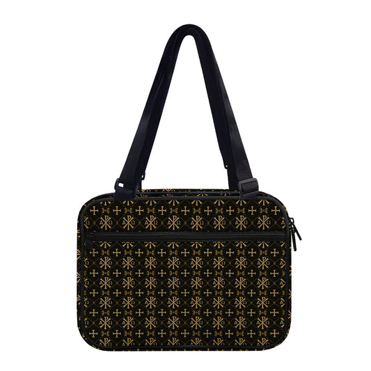 Chi Rho Orthodox Pattern Print Double Strap Bible Bag