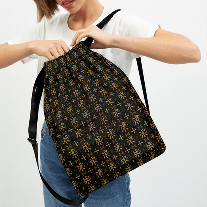 Chi Rho Orthodox Pattern Print Drawstring Backpack