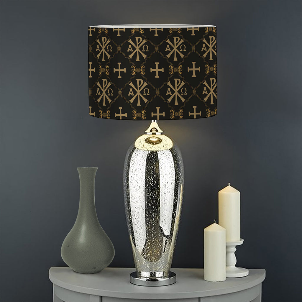 Chi Rho Orthodox Pattern Print Drum Lamp Shade